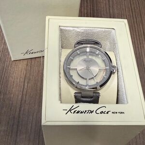 Kenneth Cole Silver Dial with Black Strap Women's Watch
